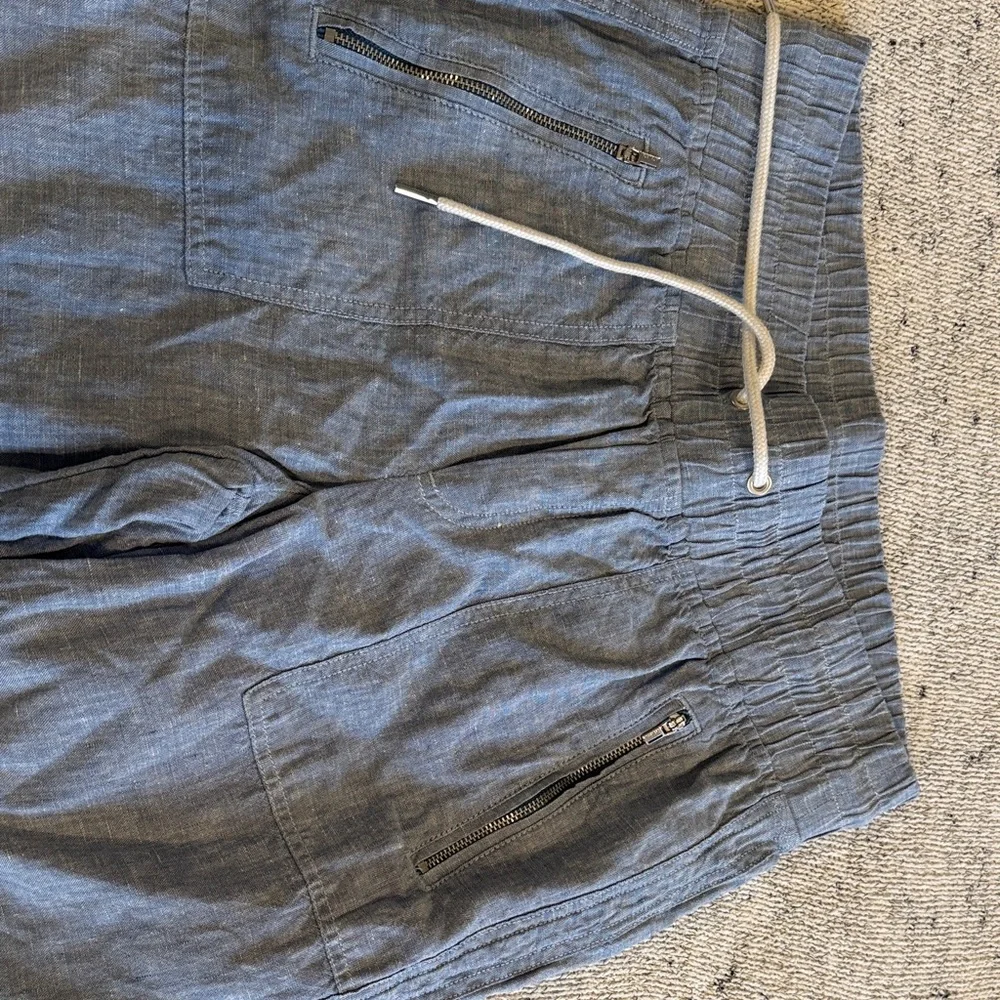 Blue!!!  Vibrant Wide Linen Pants - Picture 2 of 5